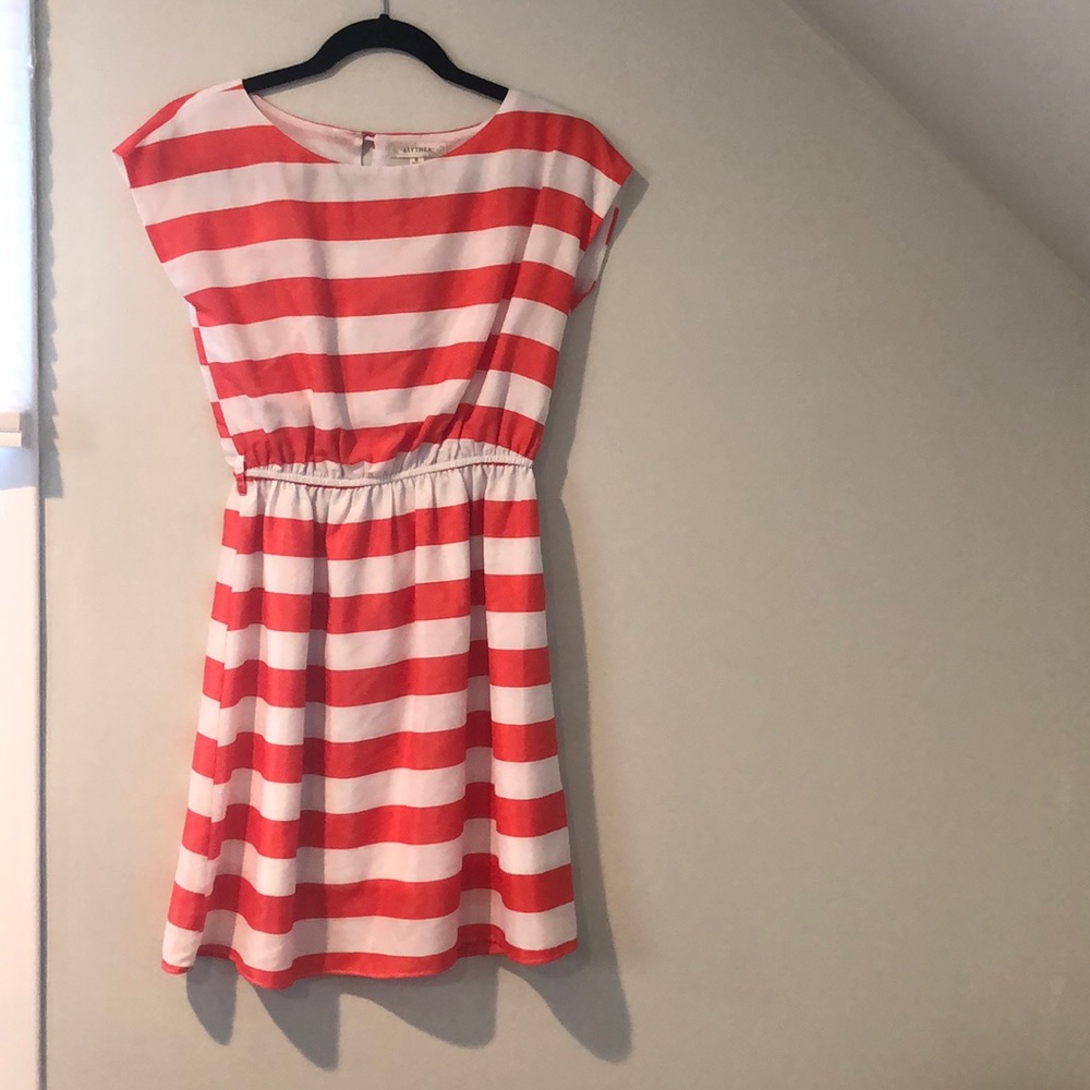 Orange and White stripped sun dress